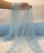 Baby Blue Pearl Tulle Fabric by the Yard, 60" Wide Soft Pearl Scattered Mesh